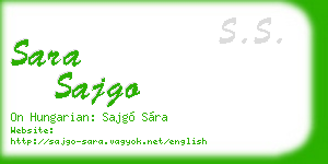 sara sajgo business card