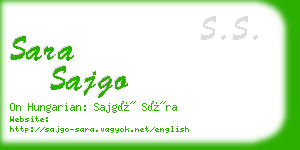 sara sajgo business card
